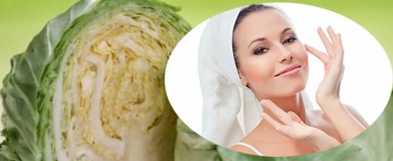 Mask with cabbage for tightening skin